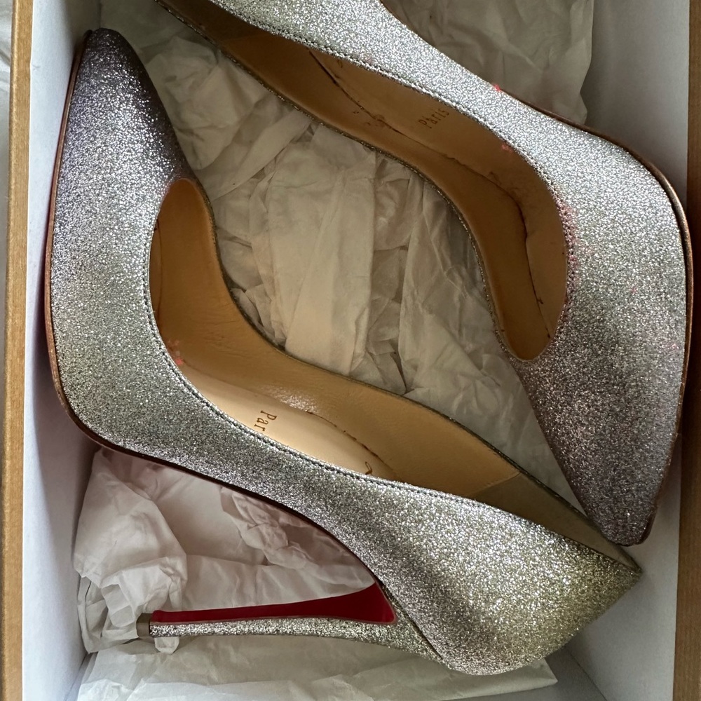 Christian Louboutin Pigalle Follies glitter heels